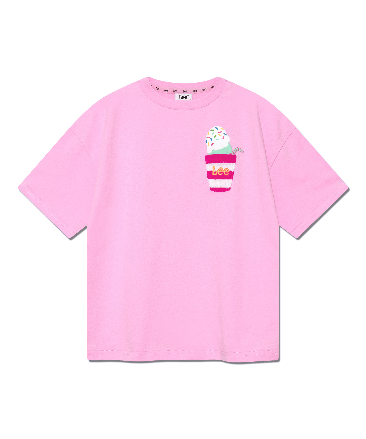 LEE 키즈 아이스크림 그래픽 반팔 티셔츠 핑크